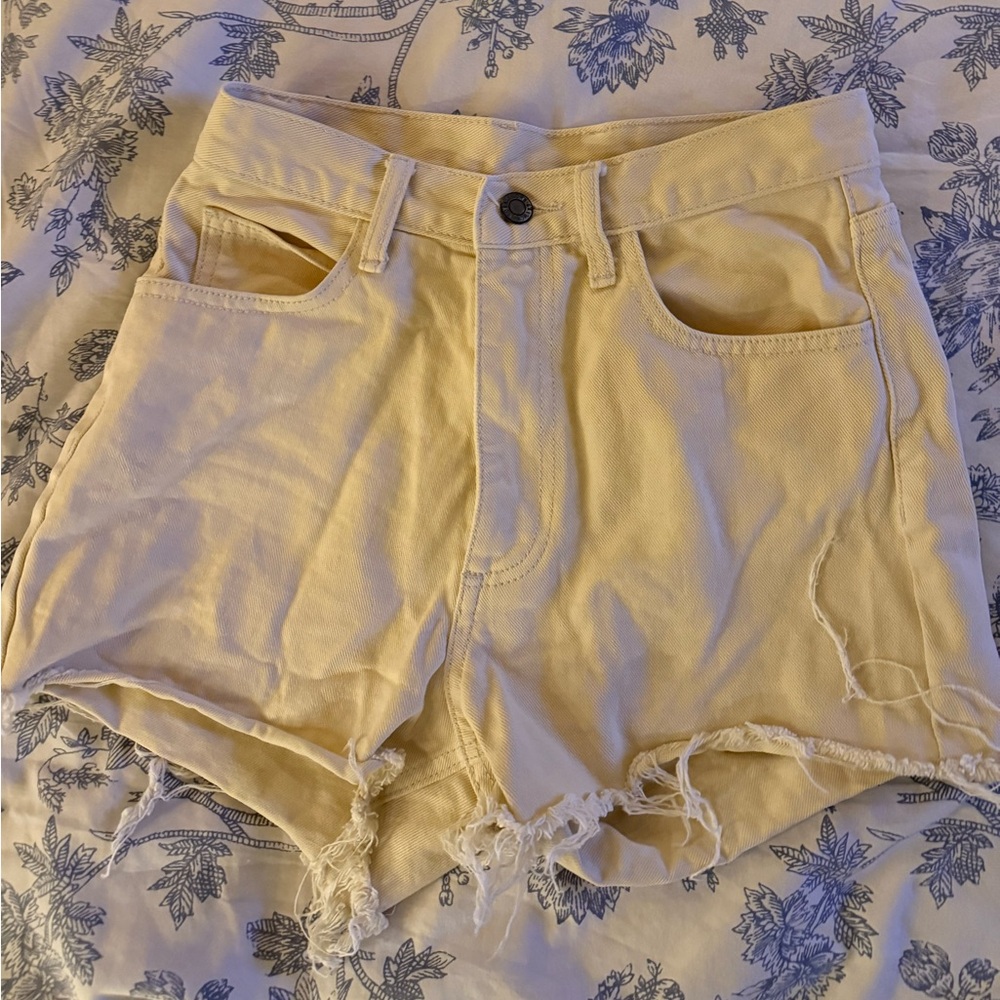 Urban Outfitters Cream High-Waisted Shorts